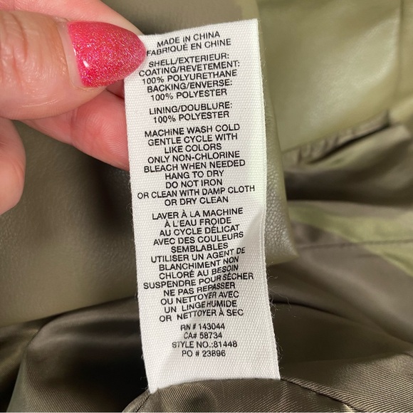 Anthropologie Avec Les Filles Blazer Women’s M/L Faux Leather Cropped Tan - Picture 6 of 12